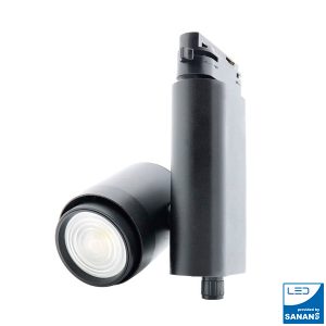Foco LED para carril CobFix Negro 35W Monofásico CCT + Óptica regulable